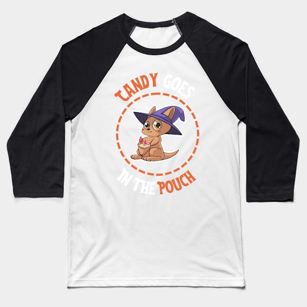 Cute Halloween kangaroo witch Baseball T-Shirt by HyzoArt